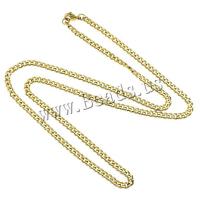 Stainless Steel Chain Ogrlica, Nehrđajući čelik, zlatna boja pozlaćen, rubnik lanac, 5x3.50x0.70mm, Dužina Približno 21.5 inčni, 10pramenovi/Lot, Prodano By Lot