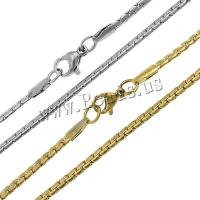 Stainless Steel Chain Necklace plated box chain 2mm Length Approx 17.5 Inch Sold By Lot