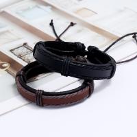 PU Leather Cord Bracelets with Wax Cord fashion jewelry & Unisex 17-18cmuff0c1.2cm Sold By Strand