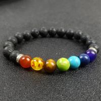 Gemstone Браслеты, Природный камень, ювелирные изделия моды & DIY, разноцветный, 185x8mm, Продан через Приблизительно 7.3 дюймовый Strand