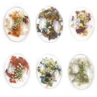 Gemstone Cabochons, Natursten, mode smykker & du kan DIY, flere farver til valg, 40x8mm, Solgt af PC