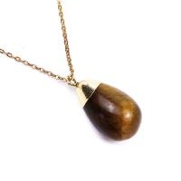 Tiger Eye Pendler, mode smykker & du kan DIY, brun, 14*27mm, 2pc'er/Bag, Solgt af Bag