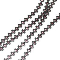 Magnetické Hematitové, Magnetický hematit, Kříž, lesklý, 5x5x3mm, Prodáno za Cca 16 inch Strand