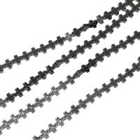 Perline in ematite, ematite magnetico, Croce, lucido, 6x6x3mm, Venduto per Appross. 16 pollice filo