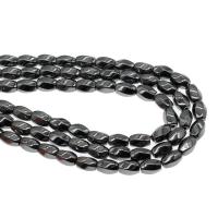 Magnetische Hematiet kralen, ellips, gepolijst, twist, 8x6x6mm, Per verkocht Ca 16 inch Strand