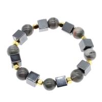 Bracciale gioielli magnetici, ematite magnetico, Irregolare, lucido, 8x8x8mm, Venduto per Appross. 23 cm filo