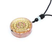 Quartz Gemstone Pendants Cherry Quartz with Zinc Alloy Round epoxy gel DIY pink nickel lead & cadmium free Sold By PC