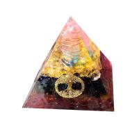 Natursten pyramide Dekoration, med Resin & Zinc Alloy, Pyramideformet, epoxy sticker, nikkel, bly & cadmium fri, 100x100x5mm, Solgt af PC