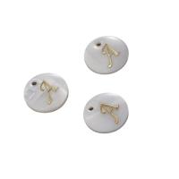 Muschel Anhänger, Pearl Shell, rund, goldfarben plattiert, DIY, keine, 15x2mm, verkauft von PC