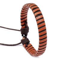 PU Cord Armband, med Vax, Justerbar & mode smycken & Unisex, brun, 17-18cmuff0c1.2cm, Säljs av Strand