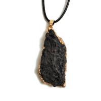 Edelstein Anhänger Schmuck, Lava, Modeschmuck & DIY, schwarz, 50mm, 2PCs/Tasche, verkauft von Tasche