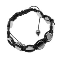 Magnetschmuck Armband, Magnetische Hämatit, rund, poliert, 9x9x4mm, verkauft per ca. 23 cm Strang