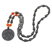 Collana magnetica, ematite magnetico, Cerchio, placcato color argento, nessuno, 37x37x4mm, Venduto per Appross. 36 cm filo