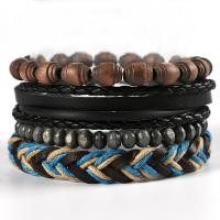 Wrap armband, PU, plated, Verstelbare & mode sieraden & multilayer & uniseks, 6CM,17-18CM,8-9CM, Verkocht door Strand