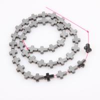 Perles hématites amagnétiques, hématite non magnétique, croix, Placage, DIY & normes différentes pour le choix, noire, Vendu par brin