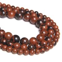 Natural Mahogany Obsidian Beads Round polished DIY Sold By Strand