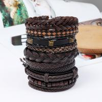 Wrap Armband , Zinklegierung, mit PU Leder & Wachsschnur, 10 Stück & handgefertigt & unisex, frei von Nickel, Blei & Kadmium, 17-18cmuff0c6cm, verkauft von setzen