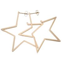 Rostfritt stål Stud Örhängen, ROSTFRITT STÅL, Star, plated, mode smycken & för kvinna, steg guldfärg, 54x51mm, Säljs av Par