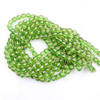 Round Crystal Beads polished DIY Crystal Green Sold By Strand