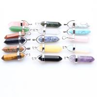 Gemstone Pendants Jewelry Natural Stone with Zinc Alloy polished DIY Sold By PC