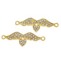 Zinklegering Connector, Zinc Alloy, gold plated, met strass, meer kleuren voor de keuze, 43x14x3mm, Ca 100pC's/Bag, Verkocht door Bag