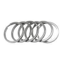 Ruostumaton teräs Split Ring, hopea päällystetty, muut vaikutukset, 32x32x3mm, N. 100PC/laukku, Myymät laukku