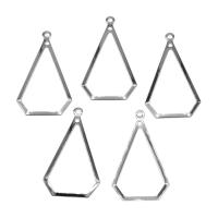 Edelstahl Schmuck Anhänger, silberfarben plattiert, andere Effekte, 39x23x1mm, ca. 100PCs/Tasche, verkauft von Tasche