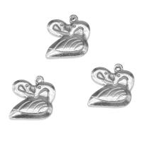 Edelstahl Schmuck Anhänger, silberfarben plattiert, andere Effekte, 15x15x4mm, ca. 100PCs/Tasche, verkauft von Tasche