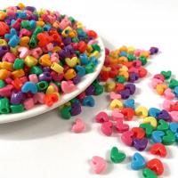 Perles en plastique, coeur, vernis au four, DIY, couleurs mélangées, 10mm, 500sol/sac, Vendu par sac