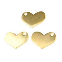 Roestvrijstaal Hart Hangers, Roestvrij staal, gold plated, 12x19x2mm, Ca 100pC's/Bag, Verkocht door Bag