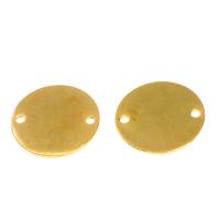 RVS Verbinder, Roestvrij staal, Ronde, gold plated, 25x25x1mm, Ca 100pC's/Bag, Verkocht door Bag