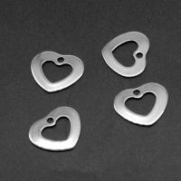 Stainless Steel Heart Pendants silver color plated Approx Sold By Bag