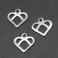 Stainless Steel Heart Pendants silver color plated Approx Sold By Bag