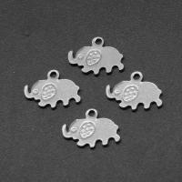 Roestvrij staal Animal Hangers, Olifant, silver plated, 9x11x1mm, Ca 200pC's/Bag, Verkocht door Bag