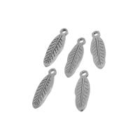 Pendants Jewelry Cruach dhosmálta, Leaf, plátáilte, dathanna níos mó le haghaidh rogha, 15x5x1mm, Thart 10ríomhairí pearsanta/Mála, Díolta De réir Mála