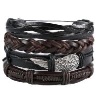 Ombryd armbånd, Zinc Alloy, med PU, forgyldt, mode smykker & flerlags & Unisex, nikkel, bly & cadmium fri, 50mm, Solgt af Strand