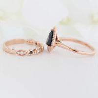 Kubisk Zircon Mässing Finger Ring, plated, 2 stycken & mode smycken & olika storlek för val & micro bana cubic zirconia & för kvinna, svart, nickel, bly och kadmium gratis, Säljs av PC