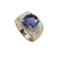 Anillo de Aleación de Zinc, con Sapphire, chapado, Joyería & diverso tamaño para la opción & para mujer, más colores para la opción, libre de níquel, plomo & cadmio, Vendido por UD