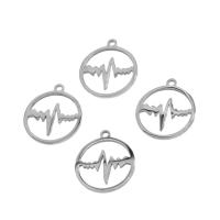 Edelstahl Schmuck Anhänger, rund, plattiert, keine, 12x15x1mm, ca. 10PCs/Tasche, verkauft von Tasche