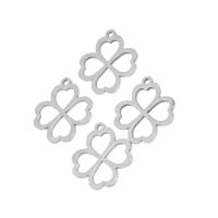 Stainless Steel korut Riipukset, Ruostumaton teräs, Neljä Leaf Clover, päällystetty, enemmän värejä valinta, 18x16x1mm, N. 10PC/laukku, Myymät laukku