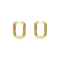 Brass Huggie Hoop Earring Letter U plated for woman & hollow nickel lead & cadmium free Sold By Pair