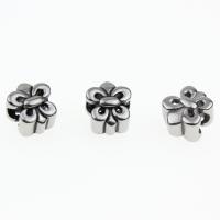 Acero inoxidable Beads gran agujero, Flor, Ungir, 10x10mm, Vendido por UD