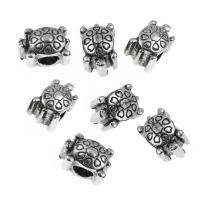 Acero inoxidable Beads gran agujero, Tortuga, ennegrezca, 12x9mm, Vendido por UD