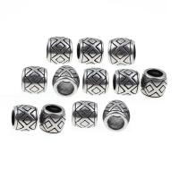 Stainless Steel Large Hole Beads blacken Sold By PC