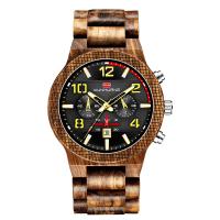 Hommes montre-bracelet, Bois de santal, avec verre, acier inoxydable fermoir bande de montre, sans imperméable à l’eau & pour homme & lumineux, plus de couleurs à choisir, 50*13mm,230mm, Vendu par PC