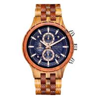 Hommes montre-bracelet, Bois de santal, avec verre, acier inoxydable fermoir bande de montre, sans imperméable à l’eau & pour homme & lumineux, plus de couleurs à choisir, 48*13mm,235mm, Vendu par PC