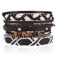 Wrap Armband , PU Leder, mit Zinklegierung, plattiert, Modeschmuck & für den Menschen, 6CM,17-18CM,8-9CM, verkauft von Strang