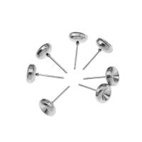 الفولاذ المقاوم للصدأ القرط مشاركة, جولة, لون الفضة مطلي, 15x8x8mm, تباع بواسطة PC