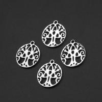 Stainless Steel Pendants Round silver color plated Sold By PC