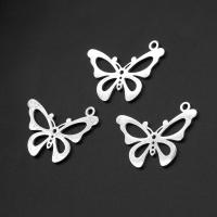 Stainless Steel Pendants Butterfly silver color plated Sold By PC